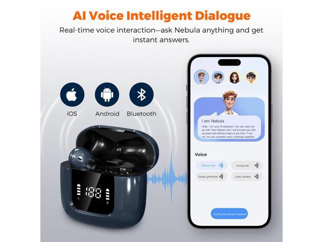 MIRO T1 AI TWS Wireless Earbuds Bluetooth 10mm Speaker Drivers IPX4 Water Resistance 4 Hours Playtime USB Type-C Charging