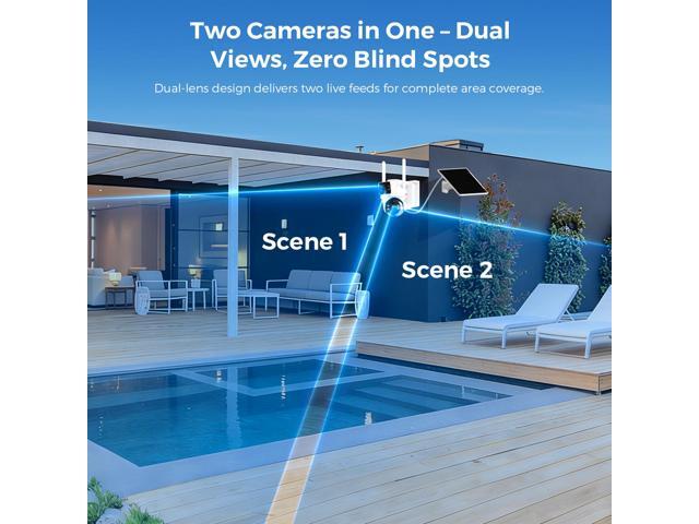 MIRO BP09 4G Solar Security Camera, Dual Lens PTZ Linkage, AI Human Detection, 355° View, IP65 Waterproof