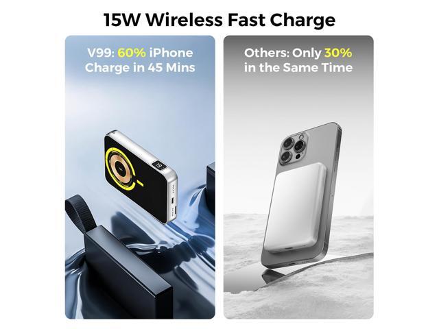 MIRO V99 3-in-1 Magnetic Wireless Charger 5000mAh Multifunctional Power Bank Gaming Console 15W MegSafe 20W PD Fast Charge