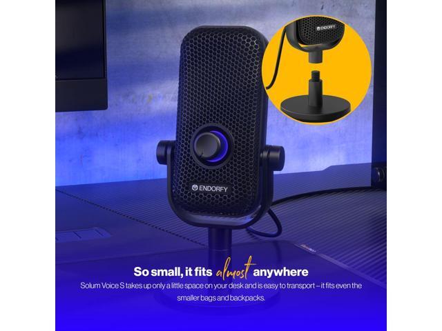 ENDORFY Solum Voice S,USB Microphone for PC, streaming, podcast, Tap-to-mute button, Gain control, USB Plug & Play, Cardioid pattern, EY1B013
