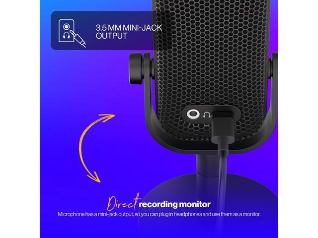 ENDORFY Solum Voice S,USB Microphone for PC, streaming, podcast, Tap-to-mute button, Gain control, USB Plug & Play, Cardioid pattern, EY1B013