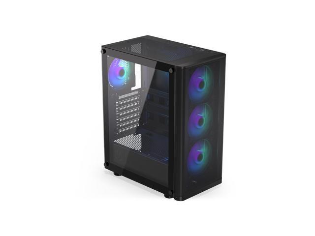 ENDORFY Ventum 200 ARGB, ATX PC case, computer case, 4x120mm ARGB PWM fans included, matx case, radiator up to 360mm, Tempered glass side, top and...