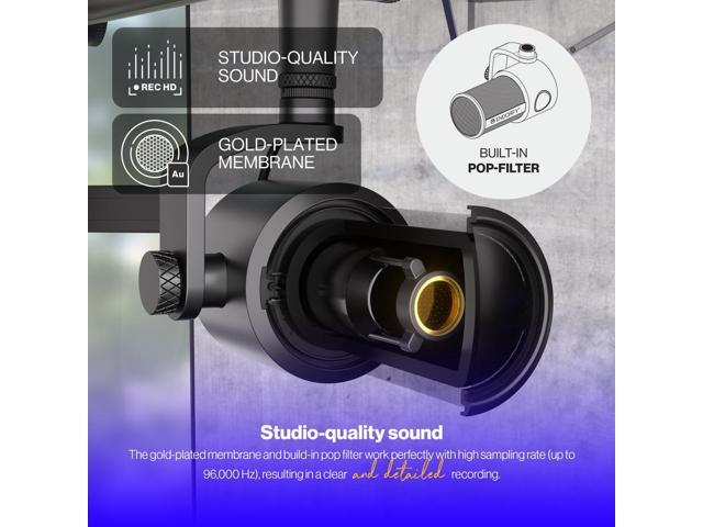 ENDORFY Solum Studio, USB Microphone for PC, streaming, podcast, Studio quality, high-resolution recording, Tap-to-mute with ring LED indicato, USB...