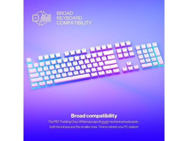 ENDORFY PBT Pudding Onyx White Keycaps, US ANSI layout, Double Injection Technology, Broad keyboard compatibility, Silencing rubber Orings...