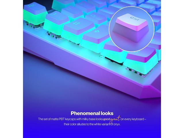 ENDORFY PBT Pudding Onyx White Keycaps, US ANSI layout, Double Injection Technology, Broad keyboard compatibility, Silencing rubber Orings...