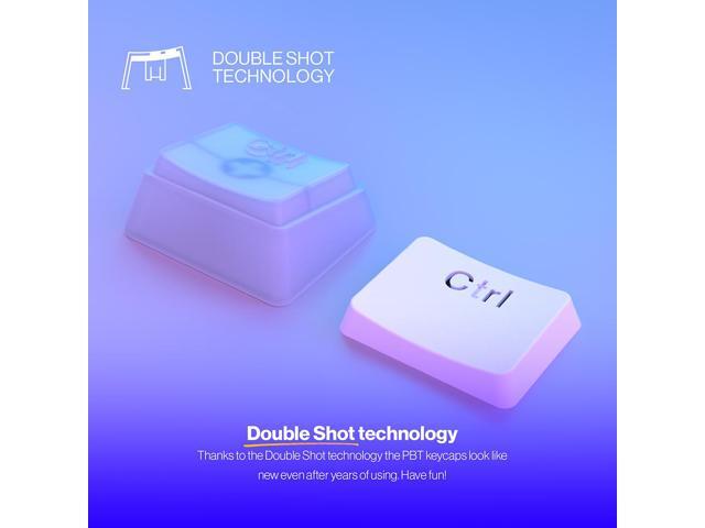 ENDORFY PBT Pudding Onyx White Keycaps, US ANSI layout, Double Injection Technology, Broad keyboard compatibility, Silencing rubber Orings...