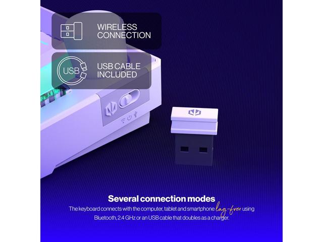 ENDORFY Thock Wireless Red Onyx White Pudding, wireless gaming mechanical keyboard, USB Type C/Bluetooth/2.4Ghz, Hot-swappable switches, PBT...
