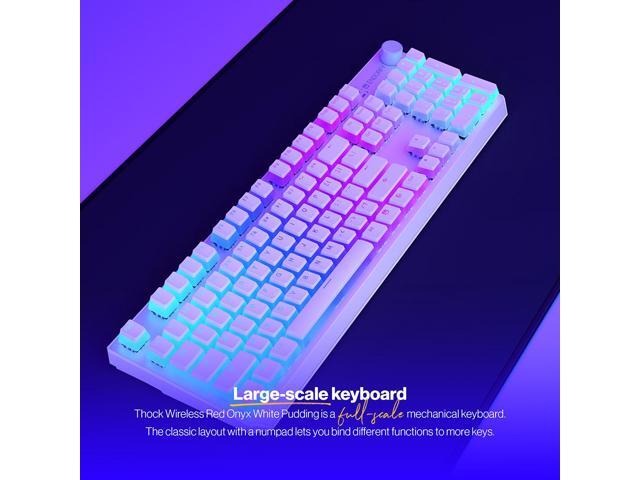 ENDORFY Thock Wireless Red Onyx White Pudding, wireless gaming mechanical keyboard, USB Type C/Bluetooth/2.4Ghz, Hot-swappable switches, PBT...