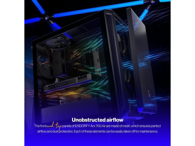 ENDORFY Arx 700 Air, ATX PC case, computer case, 5x140mm PWM fans included, matx case, radiator up to 360mm, Maximum airflow, top and front mesh,...