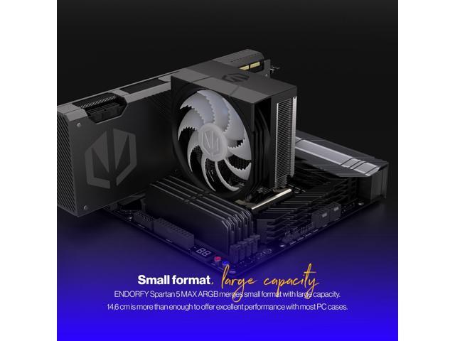 ENDORFY Spartan 5 MAX ARGB, CPU cooler, integrated Fluctus 120mm ARGB fan, Bright ARGB LED illumination, compatible with AM5, AM4, LGA1700,...
