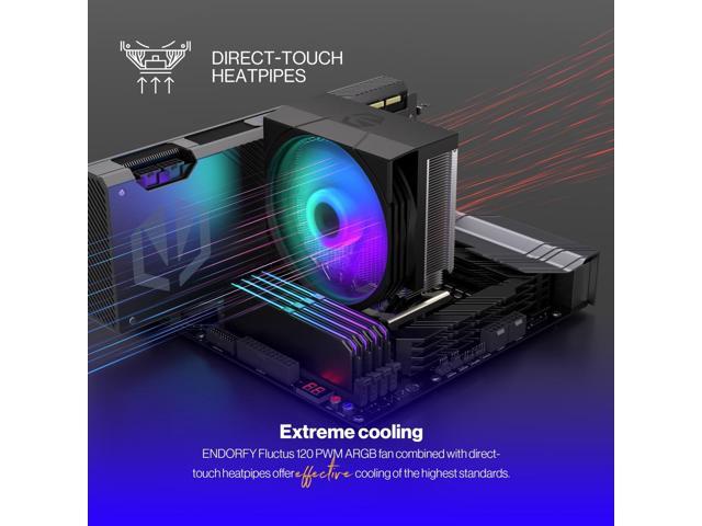 ENDORFY Spartan 5 MAX ARGB, CPU cooler, integrated Fluctus 120mm ARGB fan, Bright ARGB LED illumination, compatible with AM5, AM4, LGA1700,...