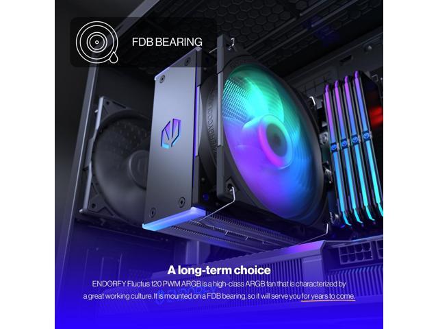 ENDORFY Fluctus 120 PWM ARGB, PC case fan, 120mm ARGB, push and pull orientation, high performance against flow restrictions, integrated...