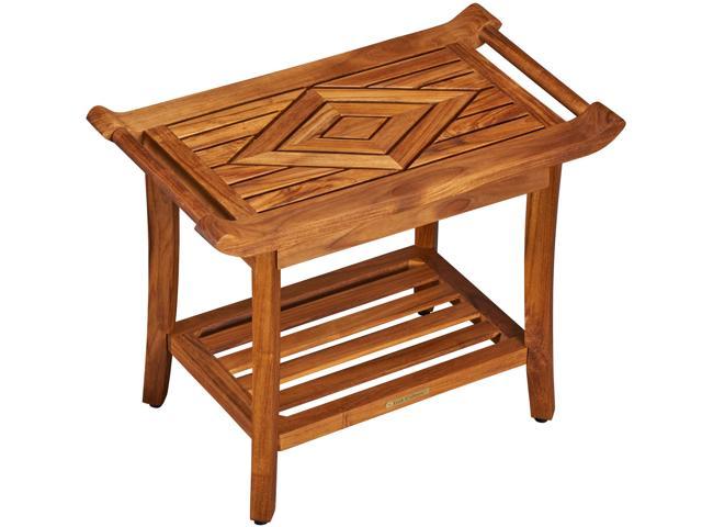 Photos - Other sanitary accessories Luxury Teak Shower Bench Stool Seat with Leveling Feet, Waterproof, Teak O