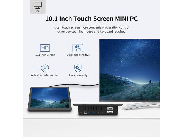HIGOLEPC Mini PC,10.1 Inch Touchscreen Mini Computer Windows 11 Pro Mini Desk PC with Battery,Intel Celeron J4125 8GB RAM/128GB ROM,Dual R232...