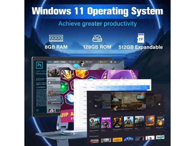 HIGOLE 15.6-Inch Industrial Tablet PC with Stand, Windows 11, Intel Celeron N5095 8GB RAM + 128GB ROM, Touch Screen All-in-One Mini Computer