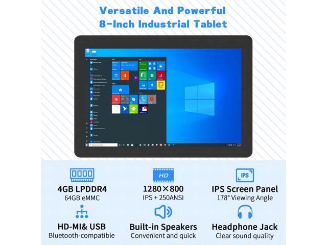HIGOLEPC F3APL-8: Industrial All-in-One Mini PC Tablet 8' Display, Intel N4200, 4GB RAM, 64GB Storage, Windows 10