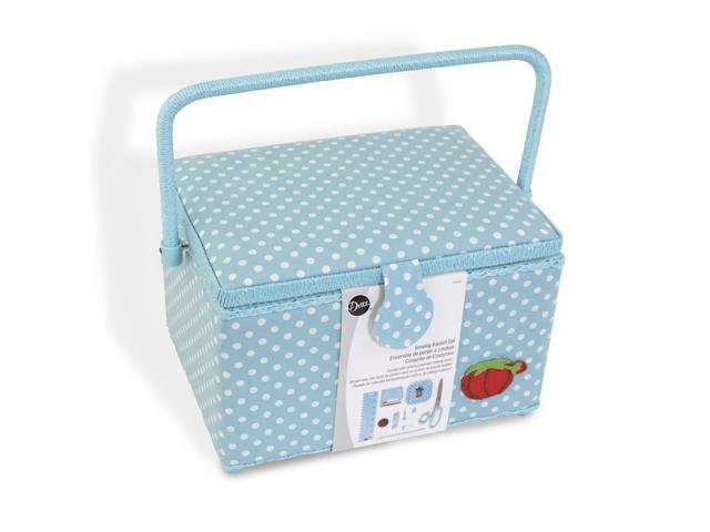 Large Aqua Sewing Basket Kit