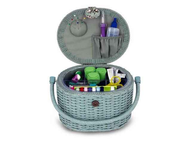 Small Oval Weaved Sewing Basket