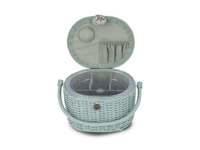 Small Oval Weaved Sewing Basket