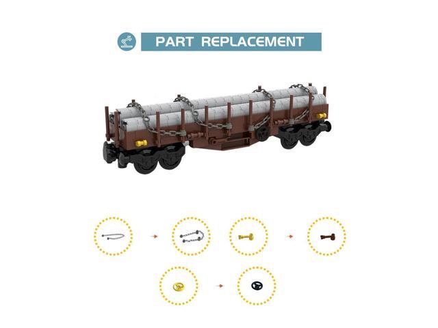 ZITIANYOUBUILD German Railway Flatbed Wagon Freight Wagon Building Kit 248 Pieces MOC