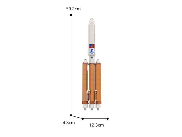 ZITIANYOUBUILD Rocket with Payload Fairing Building Kit 1597 Pieces 1:110 Scale MOC