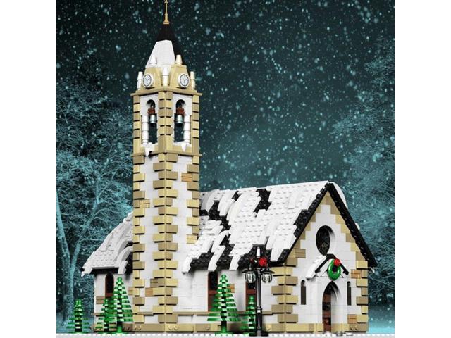 ZITIANYOUBUILD 6195 Winter Village Church with Seats Christmas Festoons Bell Tower MOC