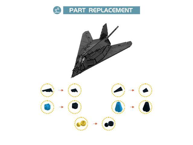 ZITIANYOUBUILD F-117 Nighthawk Airplane 1134 Pieces Building Toys Set 1:40 Scale MOC