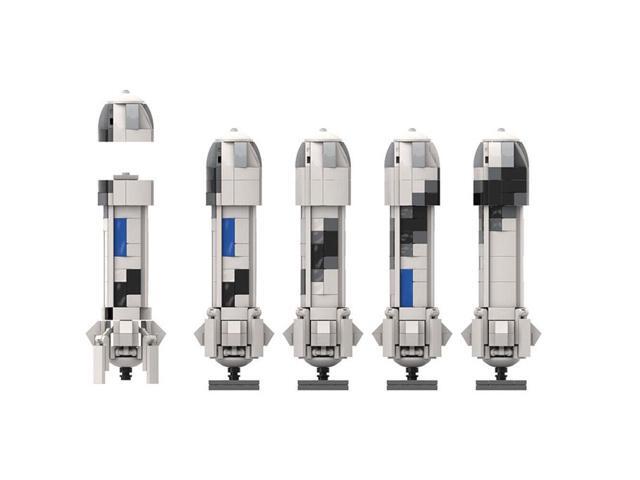 ZITIANYOUBUILD Suborbital Manned Rocket with Crew Compartment 190 Pieces 1:110 Scale MOC