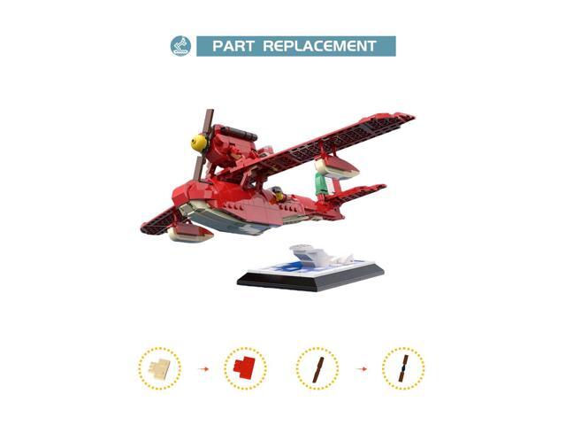 ZITIANYOUBUILD The Red Seaplane from Anime Movies about Pilot Turns Pig 572 Pieces MOC