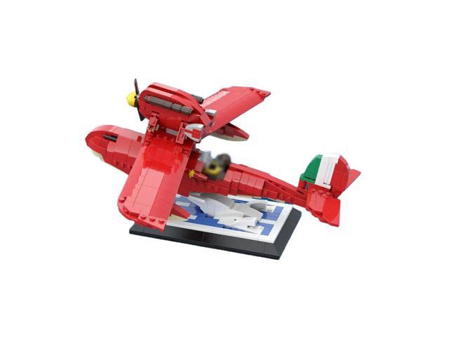ZITIANYOUBUILD The Red Seaplane from Anime Movies about Pilot Turns Pig 572 Pieces MOC