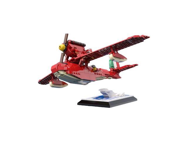 ZITIANYOUBUILD The Red Seaplane from Anime Movies about Pilot Turns Pig 572 Pieces MOC