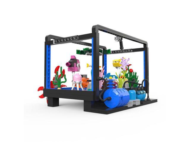 ZITIANYOUBUILD Fish Tank Aquarium Model with with Glowing 500 Pieces Building Toys MOC