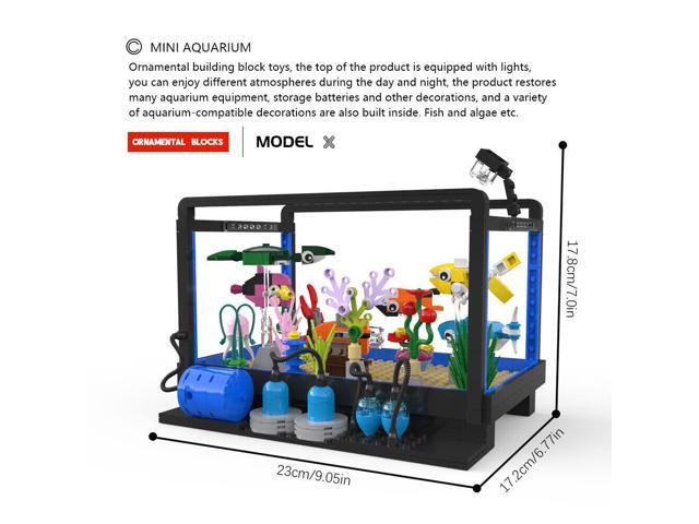 ZITIANYOUBUILD Fish Tank Aquarium Model with with Glowing 500 Pieces Building Toys MOC