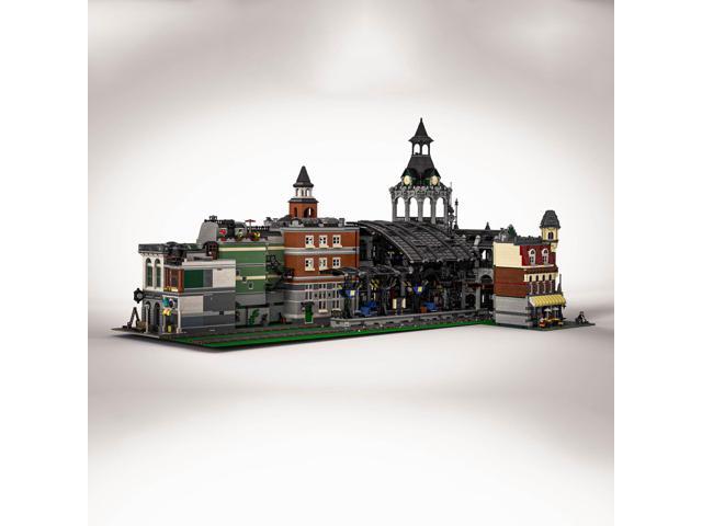ZITIANYOUBUILD Dark Green Train Station with Interior 12698 Pieces Building Toys Set MOC