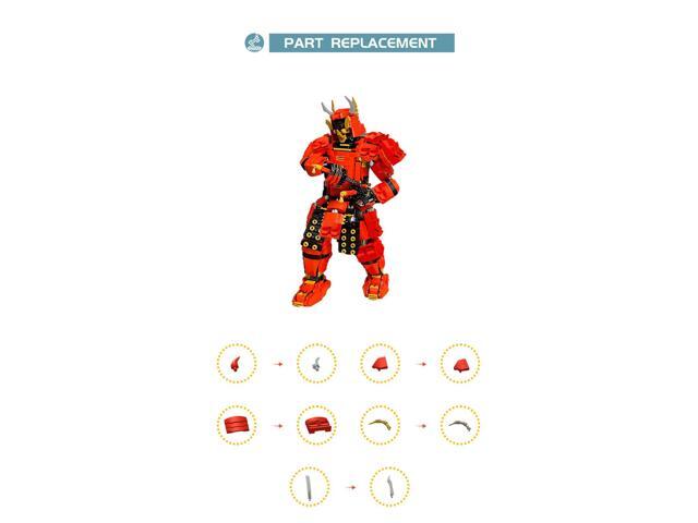 ZITIANYOUBUILD Mech in Armor/Red Robot Warrior Model with Movable Joints 1512 Pieces MOC