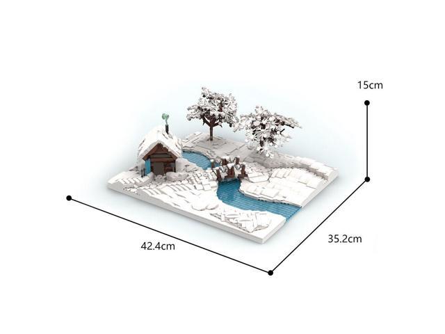 ZITIANYOUBUILD Winter Scene Winter Village Model with River and Trees 2451 Pieces MOC