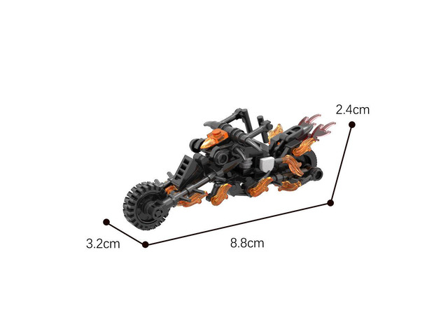 ZITIANYOUBUILD Iconic Motorcycle Model with Flames 111 Pieces from Movie Series MOC