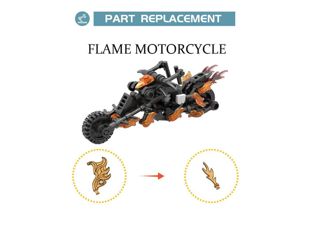 ZITIANYOUBUILD Iconic Motorcycle Model with Flames 111 Pieces from Movie Series MOC