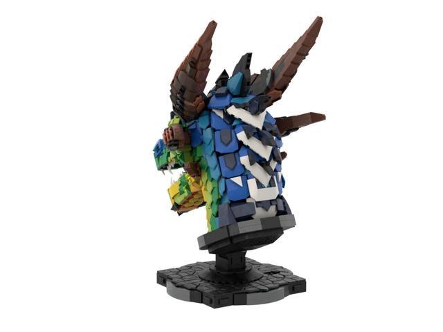 ZITIANYOUBUILD Colorful Dragon Head Model with Display Stand 2551 Pieces MOC