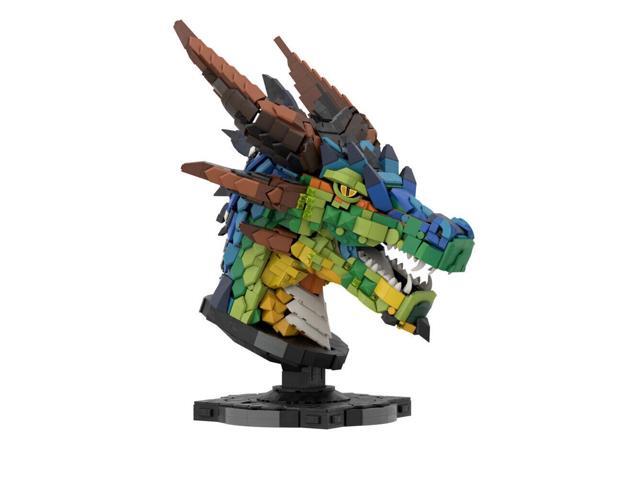 ZITIANYOUBUILD Colorful Dragon Head Model with Display Stand 2551 Pieces MOC