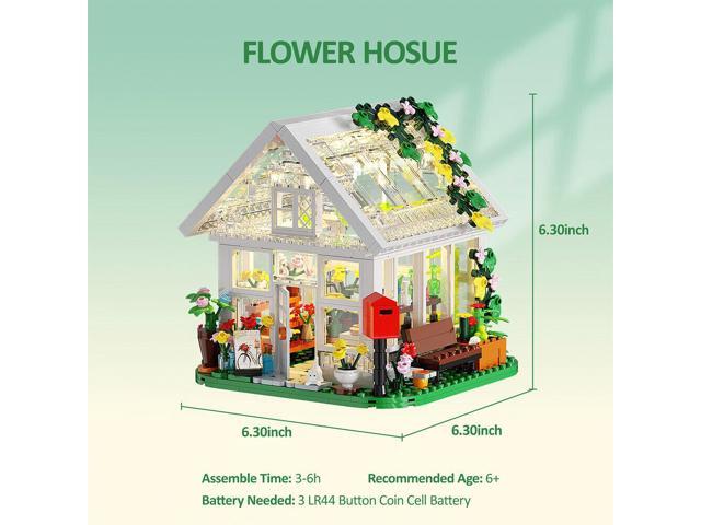 ZITIANYOUBUILD Modular Flower House with LED Lighting Kit Original Box 598 Pieces MOC
