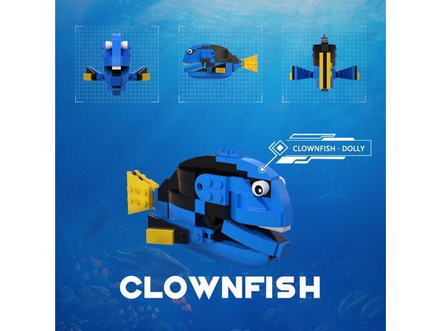 ZITIANYOUBUILD Clownfish Model with Clear Stand 148 Pieces Building Toys for Kids MOC
