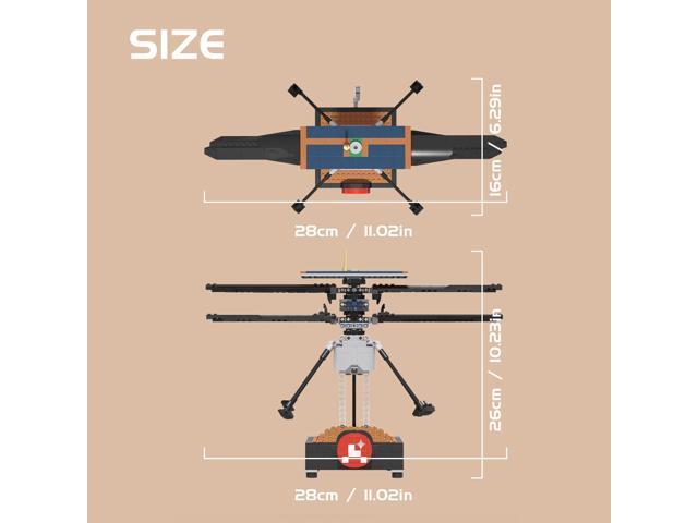 ZITIANYOUBUILD Mars Helicopter Ingenuity for Collection 735 Pieces Building Toys Set MOC