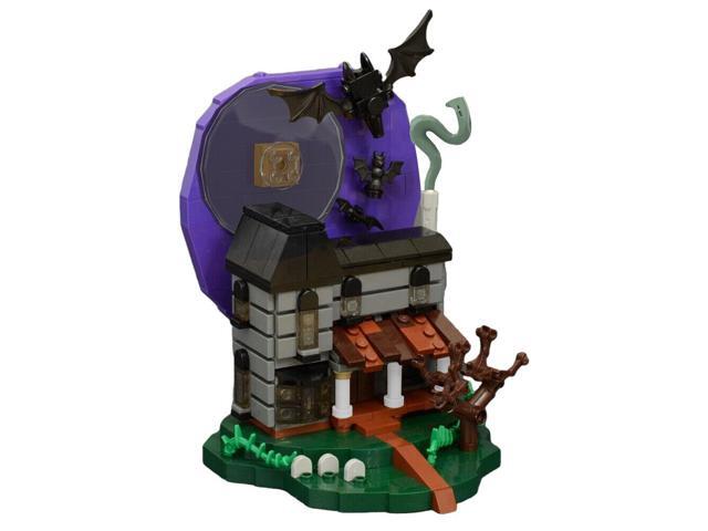 ZITIANYOUBUILD Haunted House with Purple Sky Full Moon for Halloween 574 Pieces MOC