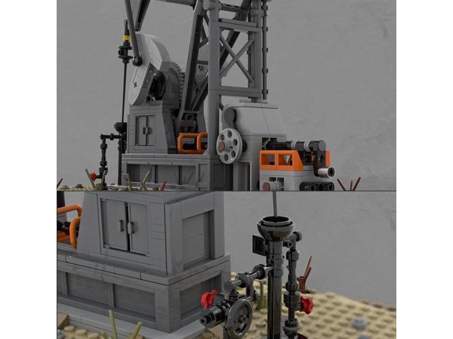 ZITIANYOUBUILD Functioning Oil Pump Jack Oil Derrick 474 Pieces Building Toys Set MOC