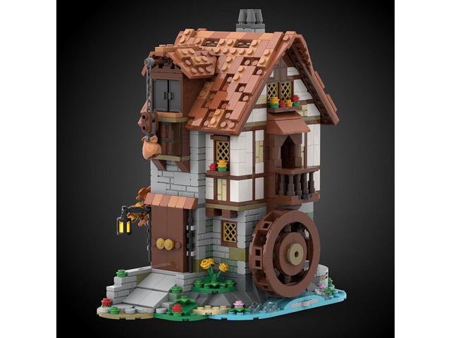 ZITIANYOUBUILD Medieval Watermill and House can be Divided Model 1235 Pieces MOC