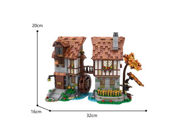ZITIANYOUBUILD Medieval Watermill and House can be Divided Model 1235 Pieces MOC