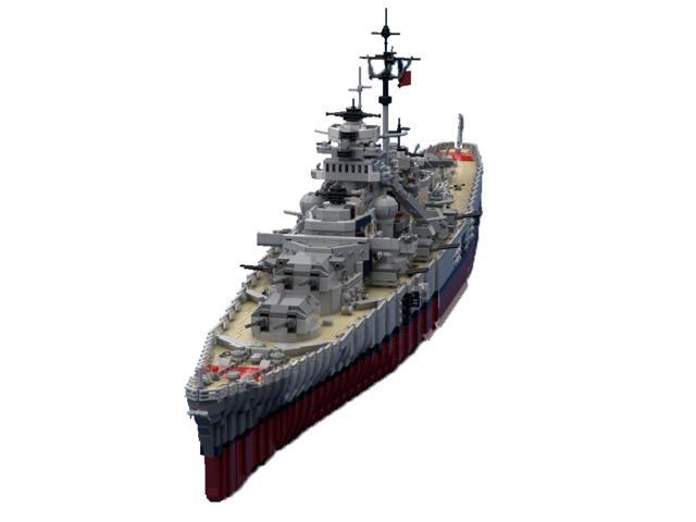 ZITIANYOUBUILD Bismarck Battleship Ship Model 1:200 Scale 7164 Pieces Building Toys MOC