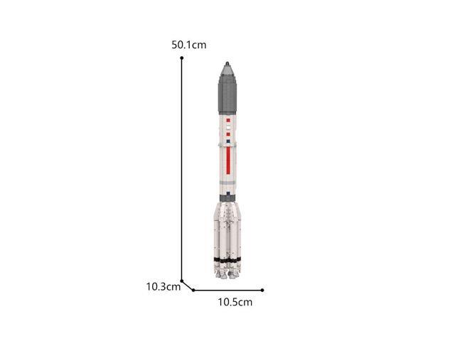 ZITIANYOUBUILD MOC-39838 M-Type Launch Vehicle Rocket Model 1:110 Saturn V Scale 794 Pieces MOC