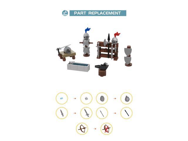 ZITIANYOUBUILD MOC-117559 6-in-1 Blacksmith Accessories for Castle Theme Scene 90 Pieces MOC